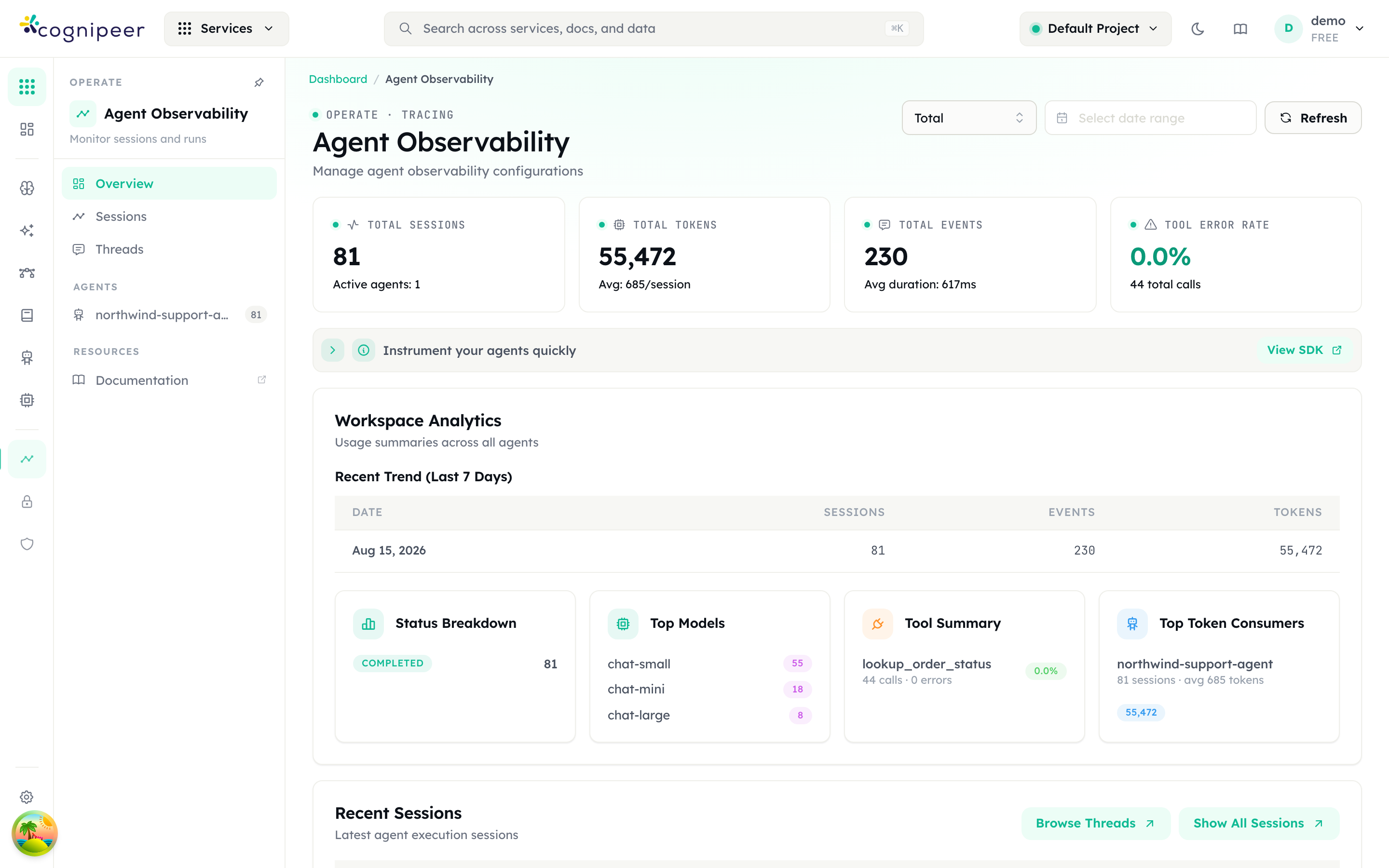 Agent Observability landing